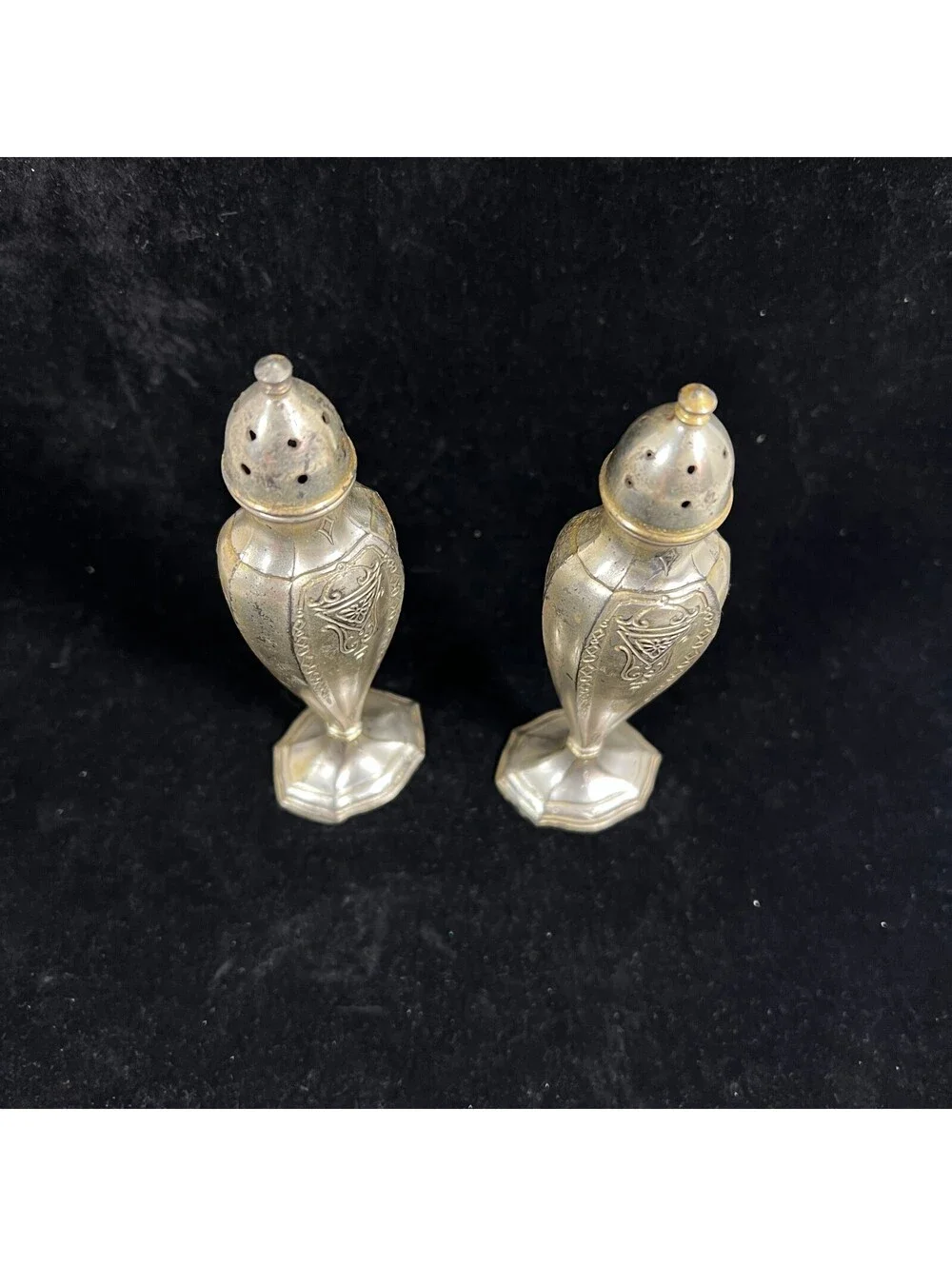 Vintage Silver Plate Salt and Pepper Shakers Set